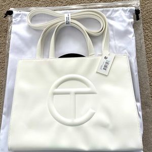 Telfar White Tote Bag